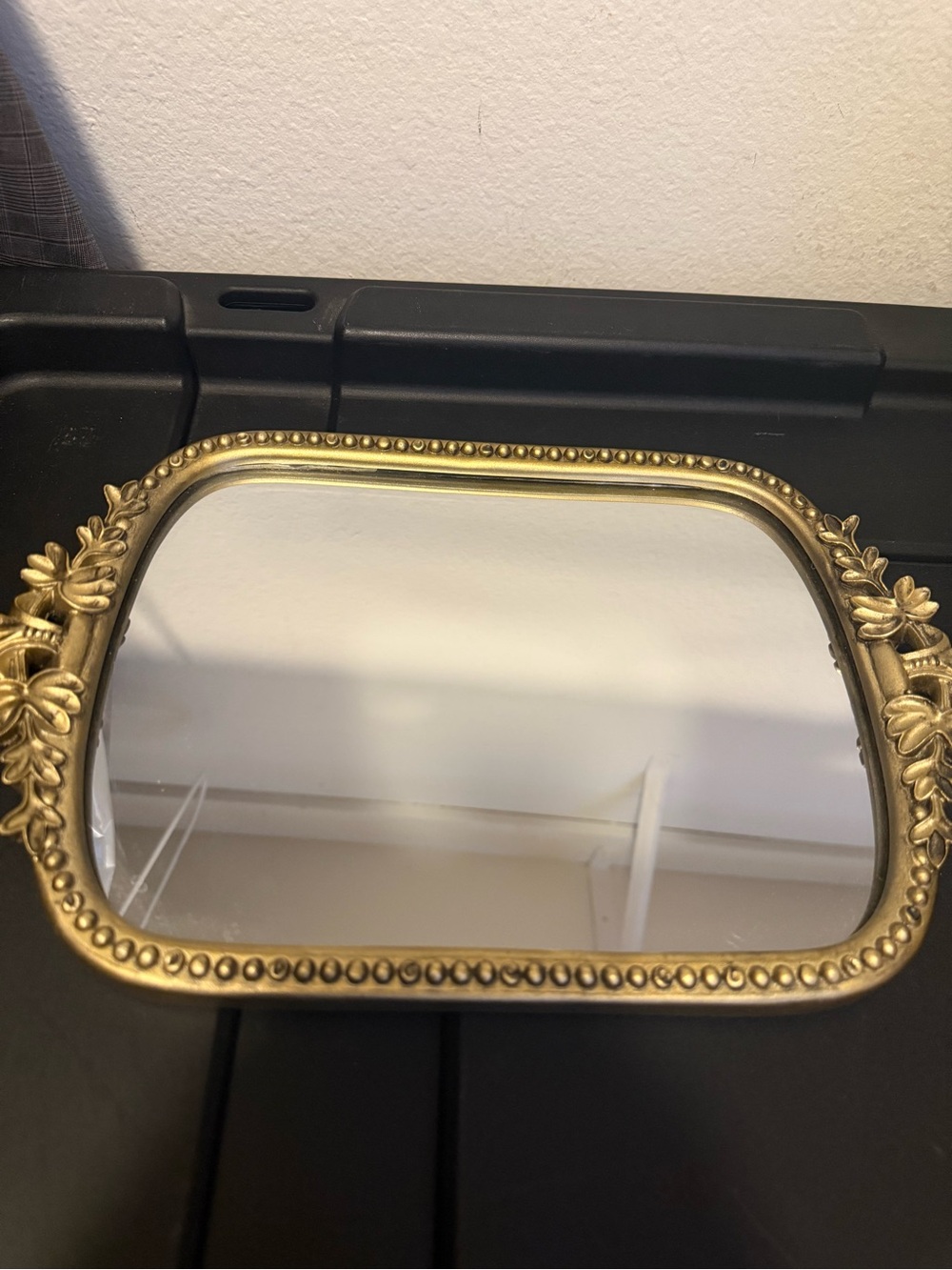 Anthropologie Gold Floral-Trim Vanity Mirror